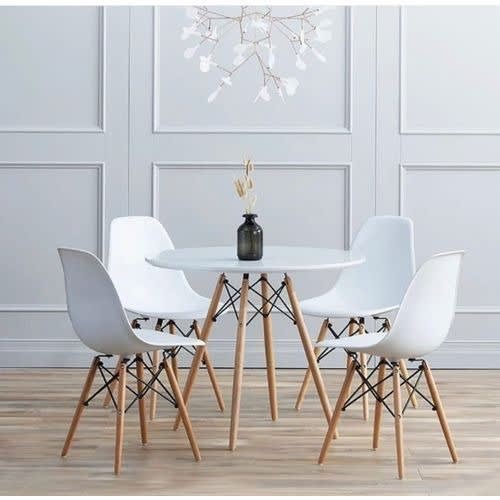Dining Table With 4 Sets Of Chairs, Modern Round Dining Table Set For 4
