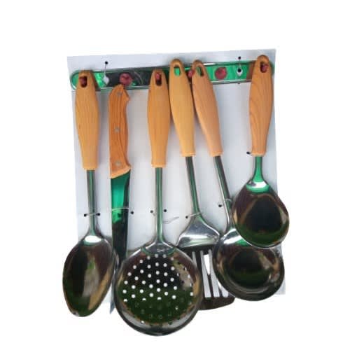 Unique 6pcs Cooking Spoon Set With Wall Hanger