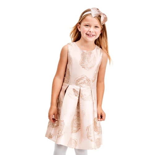 Girl S Foil Floral Jacquard Fit Flare Short Dress Blush Pink Konga Online Shopping