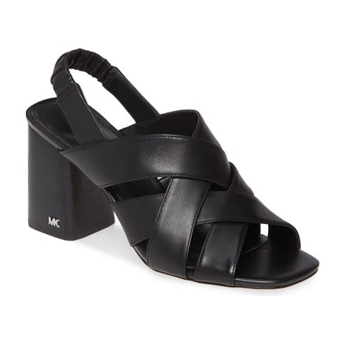 michael kors black block heels