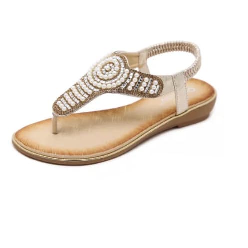 gold casual sandals