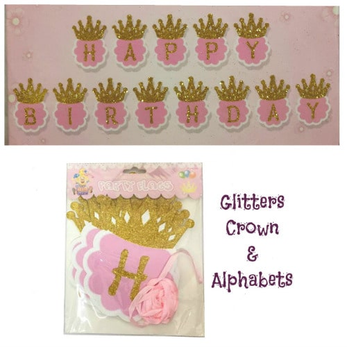 crown birthday banner