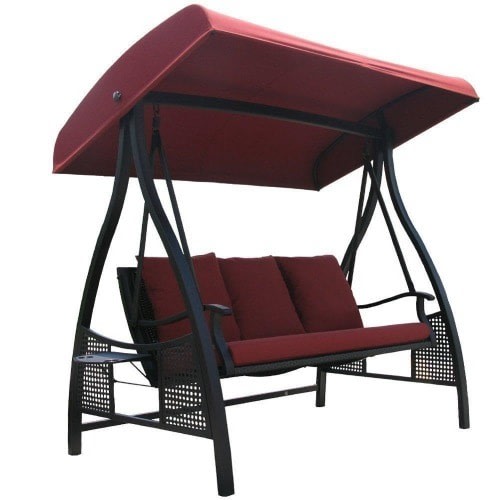 Seat Outdoor Canopy Porch Swing Hammock, Outdoor Swing Bed With Canopy