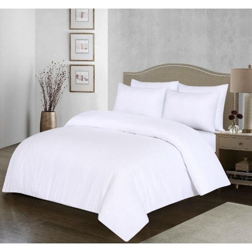 Bedding Collection 100% Cotton Bedsheet And 4 Pillow Cases - White ...