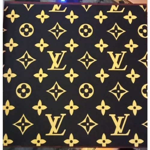 LV Inspired Black/Yellow Gold 3D Wallpaper - 5.3 Sqm