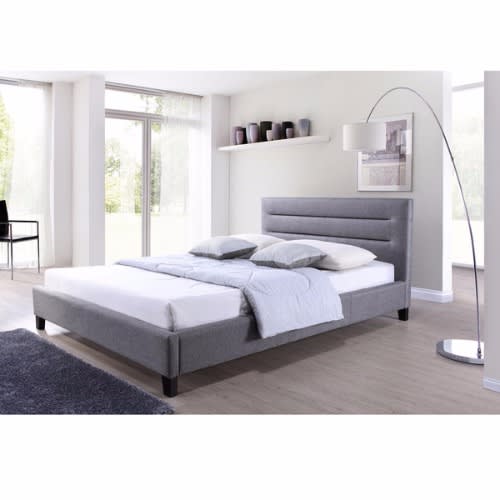 Handys Fabric Upholstered Platform King Size Bed Frame Grey Konga Ping Handys Fabric Upholstered Platform King, King Size Padded Headboards For Beds