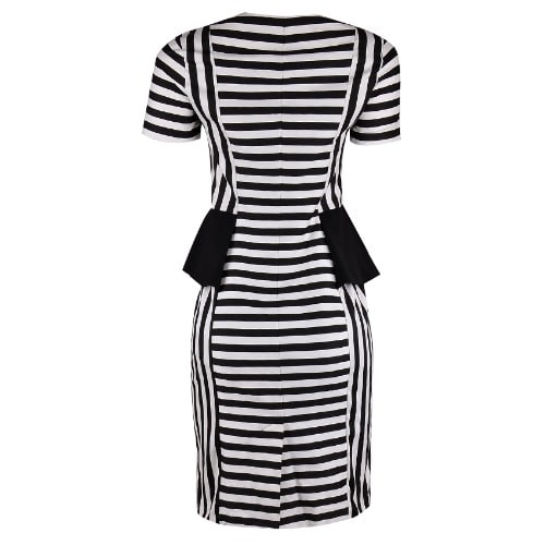 Fitted Monochrome Dress with Front ...
