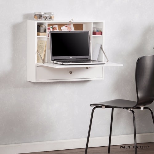Handys Florence Wall Mount Folding Laptop Desk White Konga
