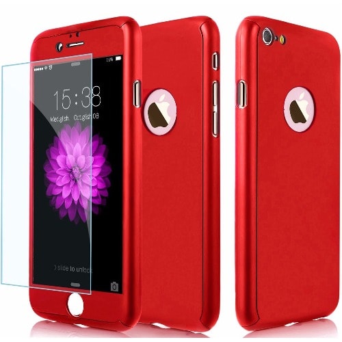 full body coverage protective case for iphone 7 red