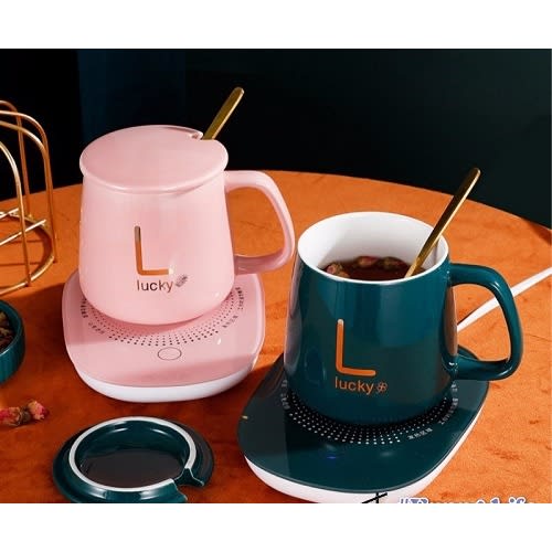 Lucky Ceramic Portable Electric Cup With Heater - 2 Set