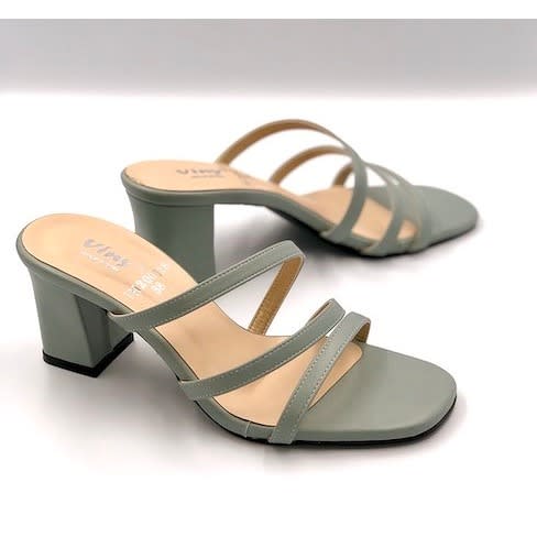 mint green block heel sandals