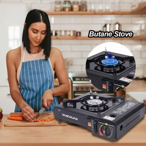 Portable Camping Gas Stove Plus One Free Full Gas Cartridge
