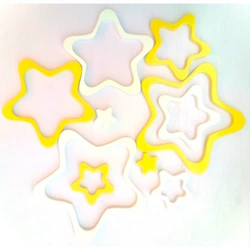 Acrylic Star Wooden Wall Sticker 10 Pieces White And Yellow Konga Online Shopping
