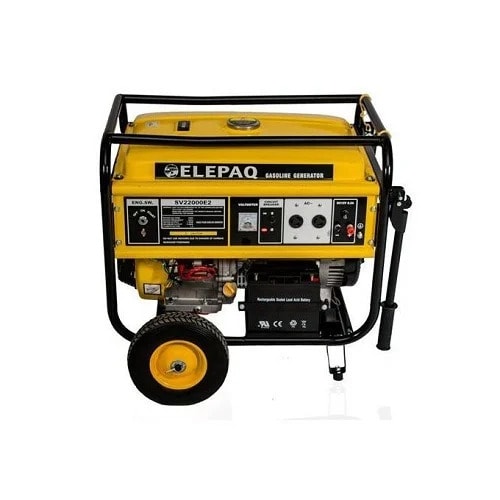 Elepaq SV22000E, yellow color, key start/recoil, two wheels, two handles for easy movements, best quality, 100% copper enameled wire.
