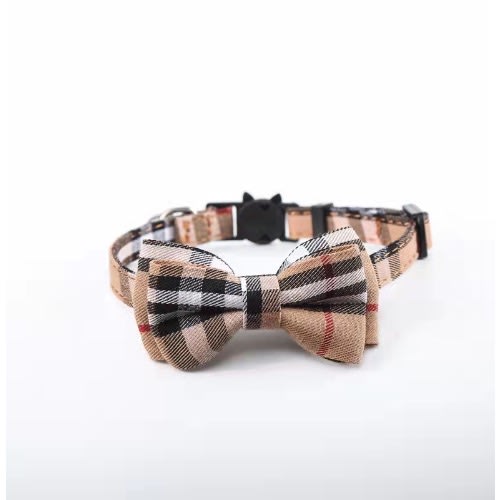 TD Cat Collar With Bell And Bow Tie - Brown | Konga Online Shopping
