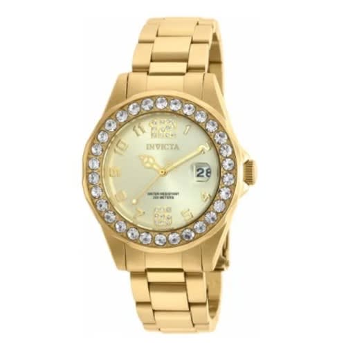 Invicta Women s 21397 Pro Diver Analog Display Quartz Gold Watch