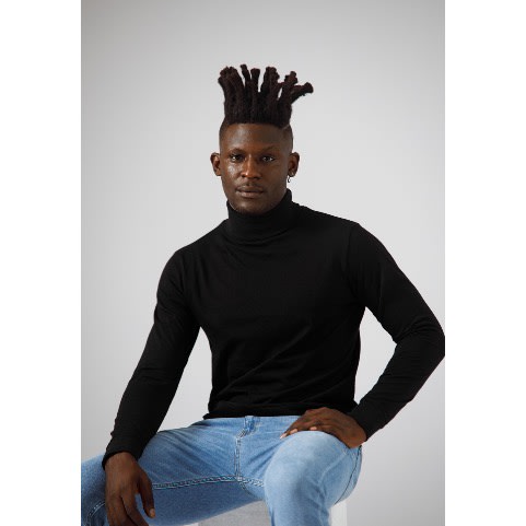 Black mock sale neck long sleeve