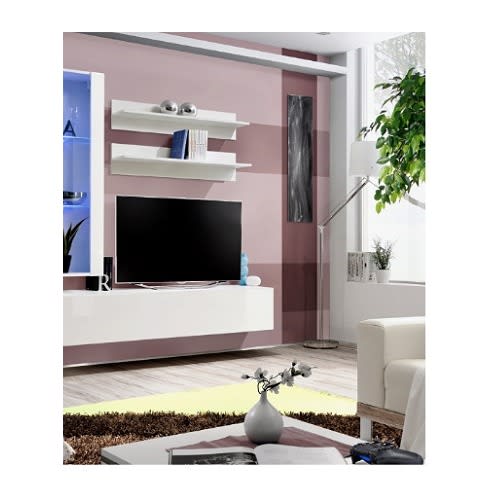 Wall Mounted Floating Modern Entertainment Center White Konga