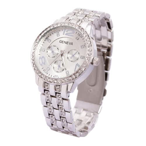 geneva men's watches stainless steel