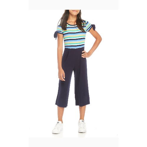 Sequin Hearts Girls Colour Block Striped Knot Jumpsuit Konga