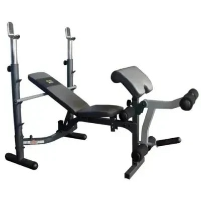 Bench Commercial Bench Press With 50 Kg Barbell With Curl Pad