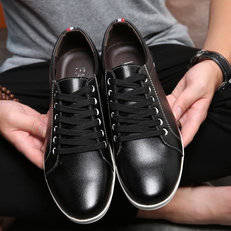 black casual lace up shoes