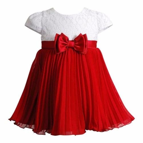red and white dress for baby girl
