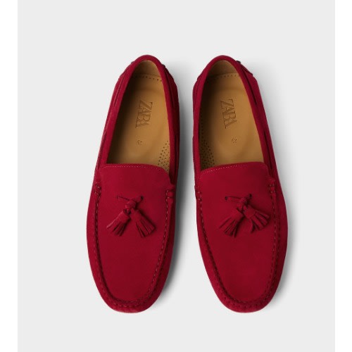 zara red loafers
