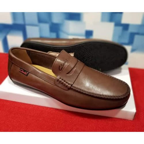 clarks brown loafers