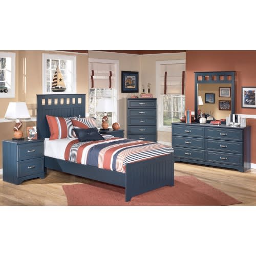 Blue Bedroom Set Of 3 5 By 6 Bed Mirror Dresser Bedside Console Table