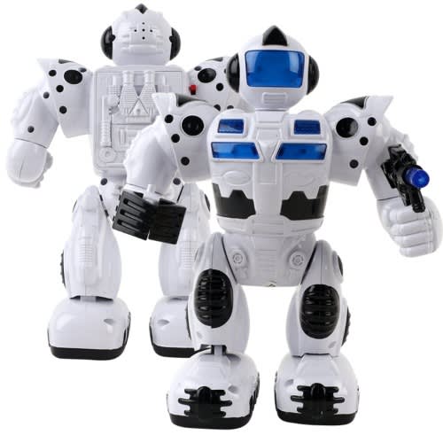 Kids Walking Toy Robot With Flashing Lights Sound White