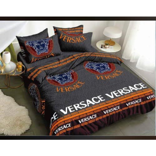 Versace Theme Bedding Set Duvet Bedspread With 4 Pillow Cases