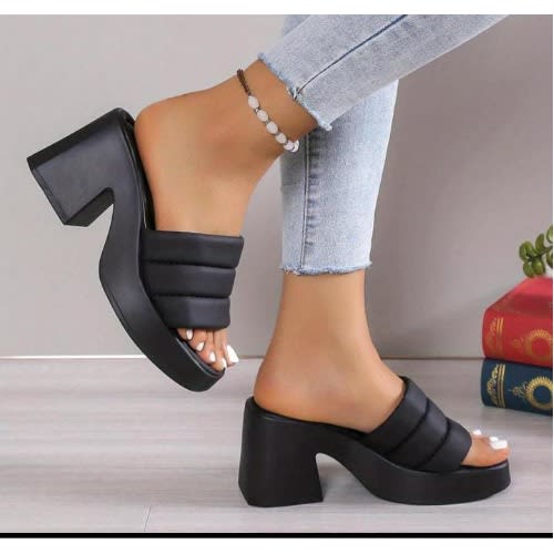 Heels Slippers - Black For Ladies | Konga Online Shopping