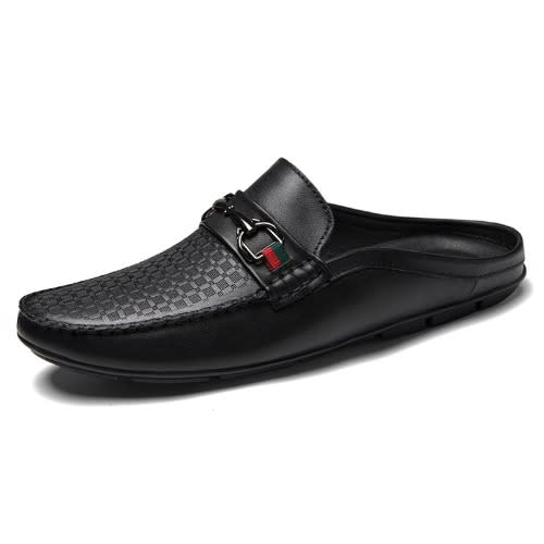 AD Men's Slip On Leather Half Loafers - Black | Konga Online Shopping