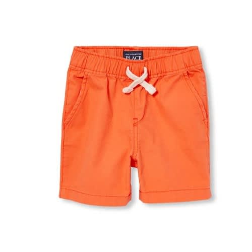 orange jogger shorts