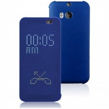 htc one m8 ultra slim dot view smart flip cover blue