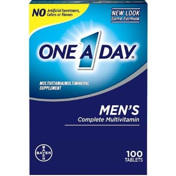 one a day men s complete multivitamin 100 tablets