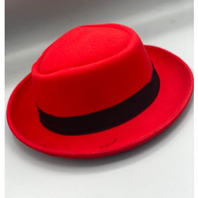 Red shop round hat