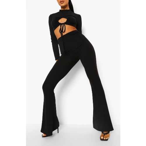 Boohoo Women's Ribbed Striped Skinny 