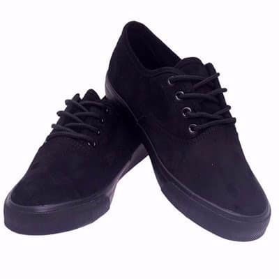 HZB Suede Lace Up Sneakers - Black 