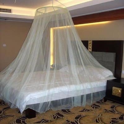 mosquito net in bed