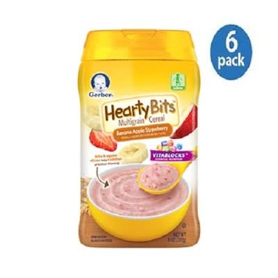 gerber hearty bits multigrain banana apple strawberry baby cereal