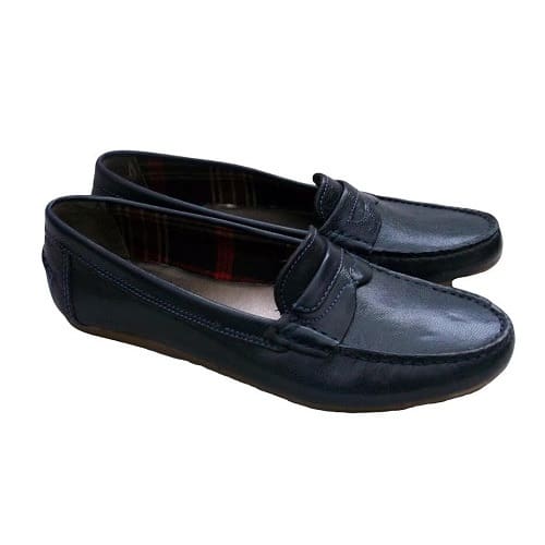 clarks navy loafers