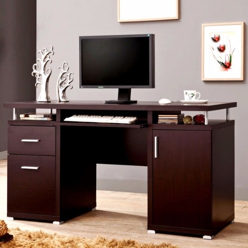 Handys Home Office Cappuccino Computer Desk With Drawers