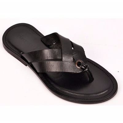 Hook Leather Slippers - Black | Konga Online Shopping