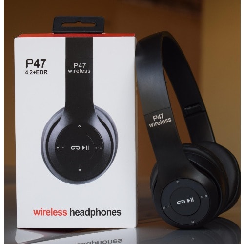P47 Bluetooth Wireless Headset With Fm Black Konga Online Shopping