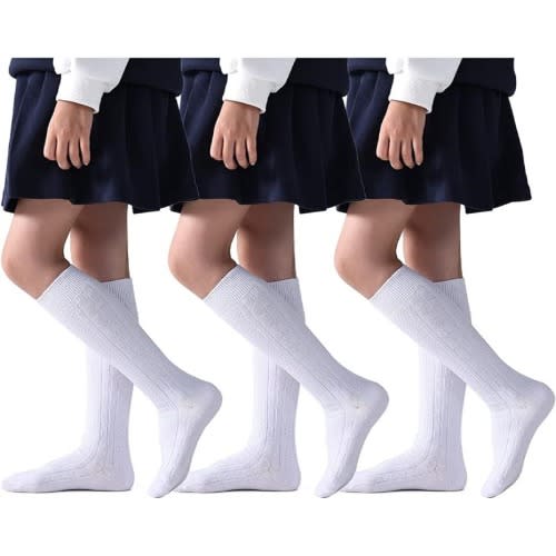 Unisex Knee High School Socks 3 Pairs White Konga Online Shopping