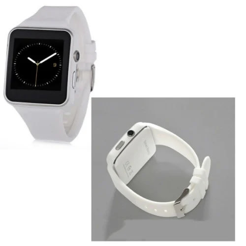 white smart watch with camera