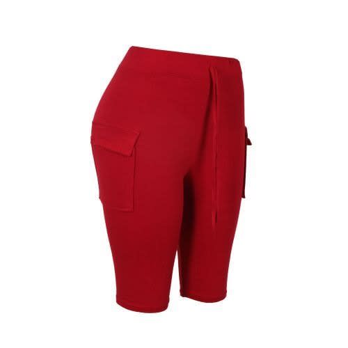 Women's Biker Shorts With Pockets - Wine | Konga Online Shopping