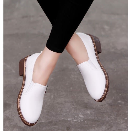 ladies white loafers
